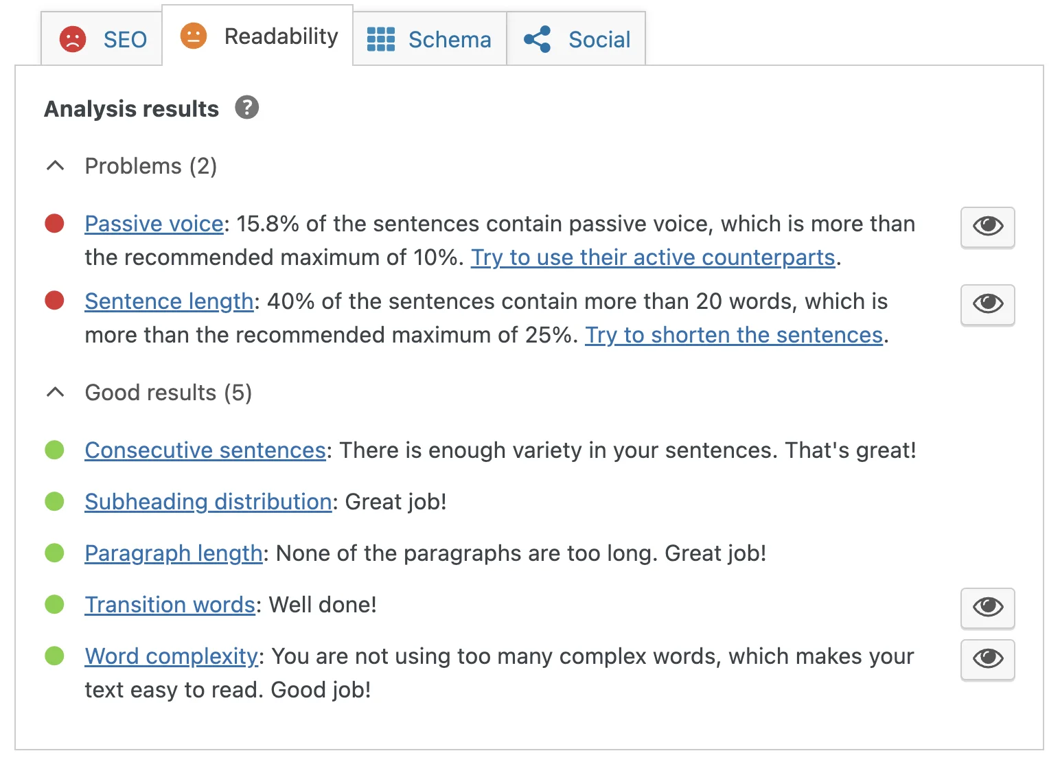 ניתוח קריאות - Yoast SEO