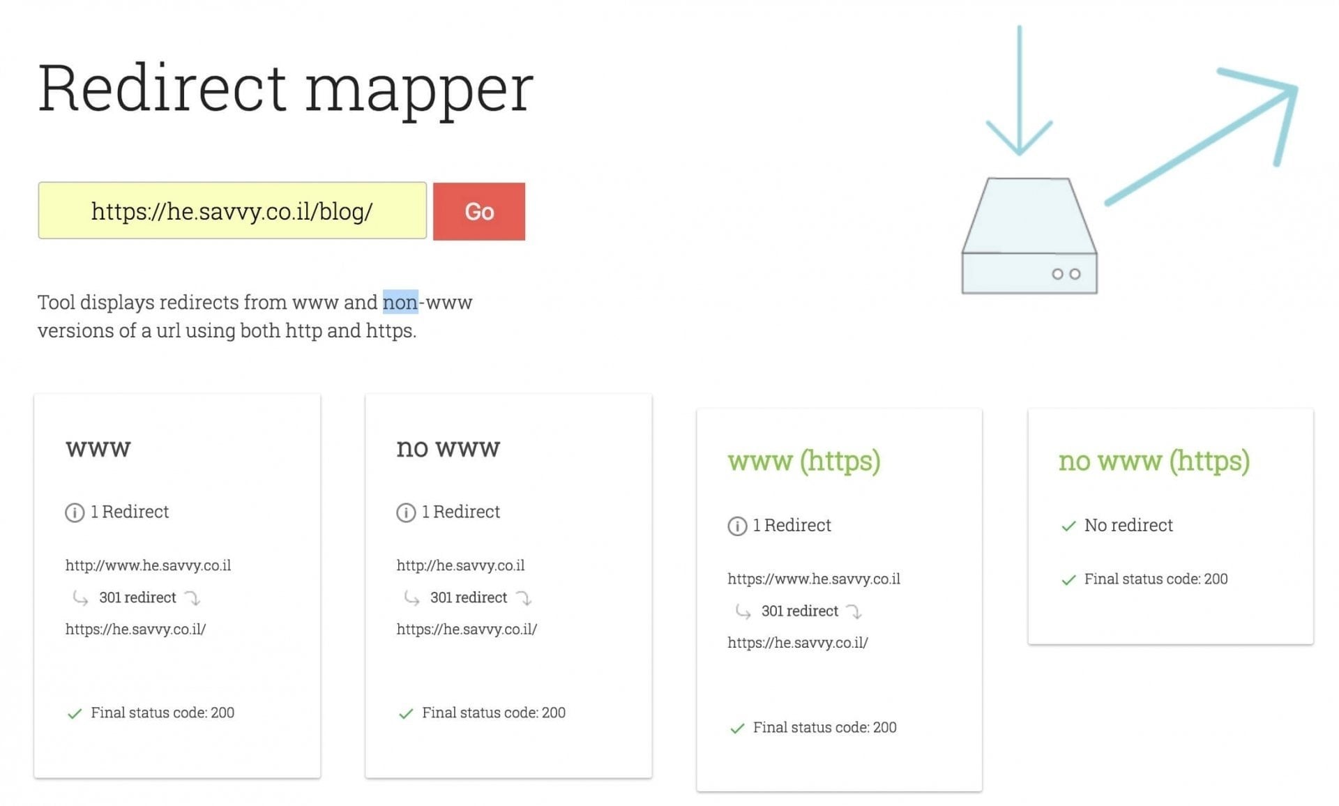 מעבר ל HTTPS - תוצאות נכונות ב Redirect Mapper