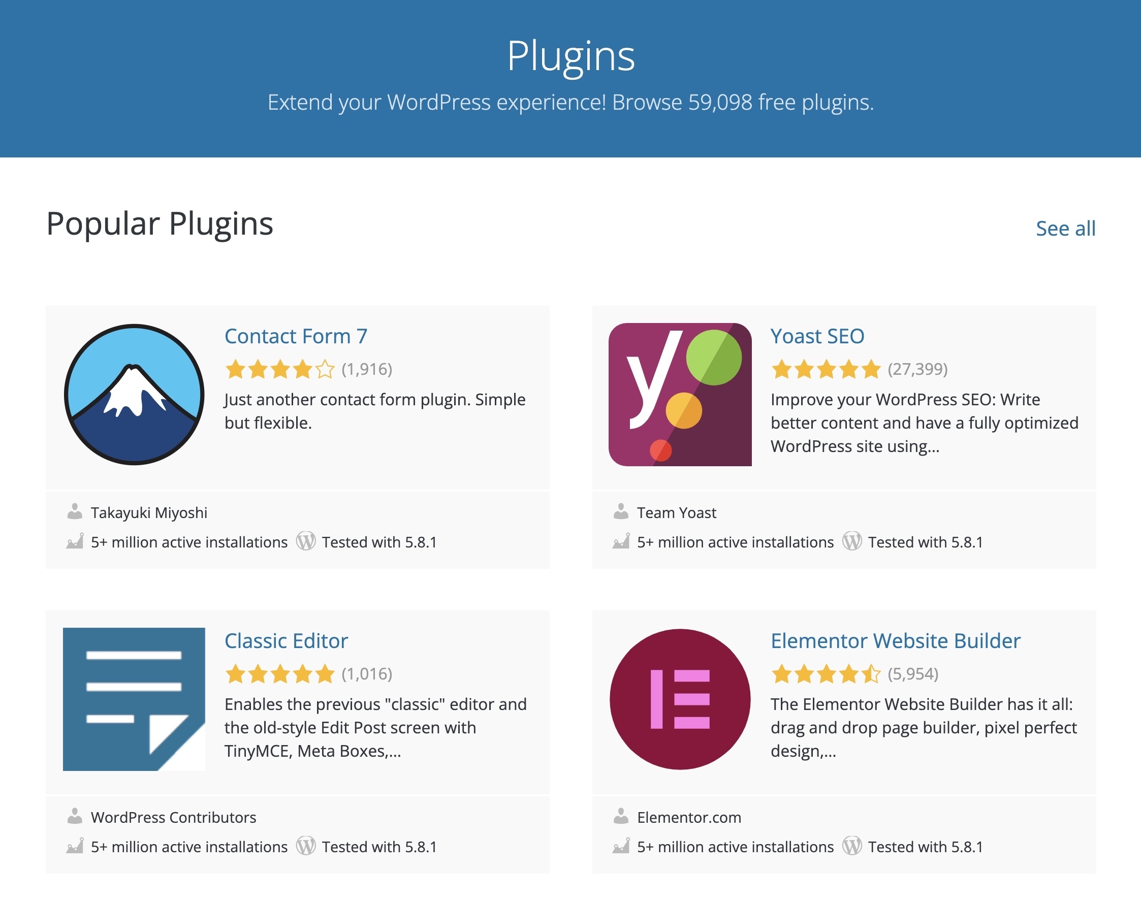 WordPress Plugins Library