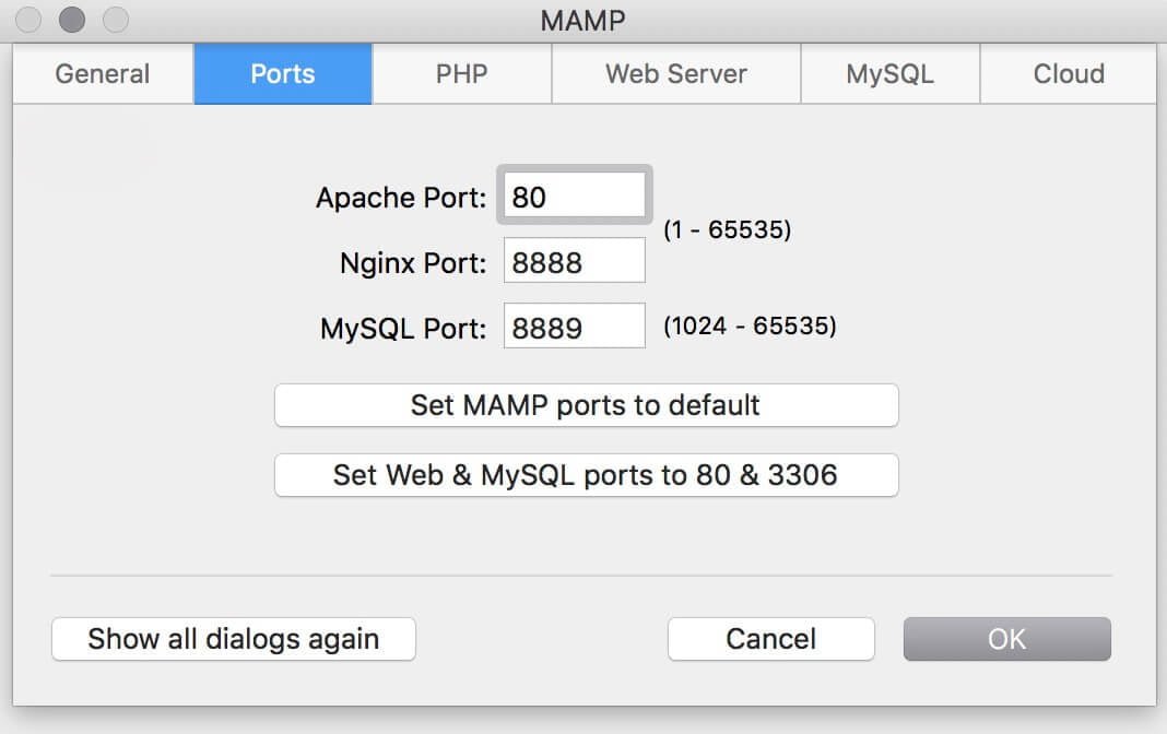 Editing MAMP Ports