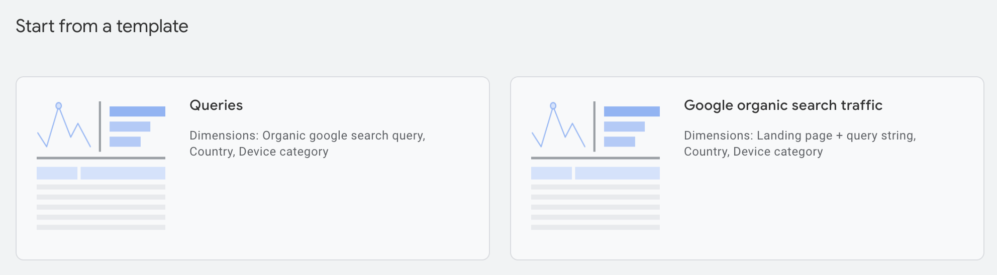 Choose the Search Console Template