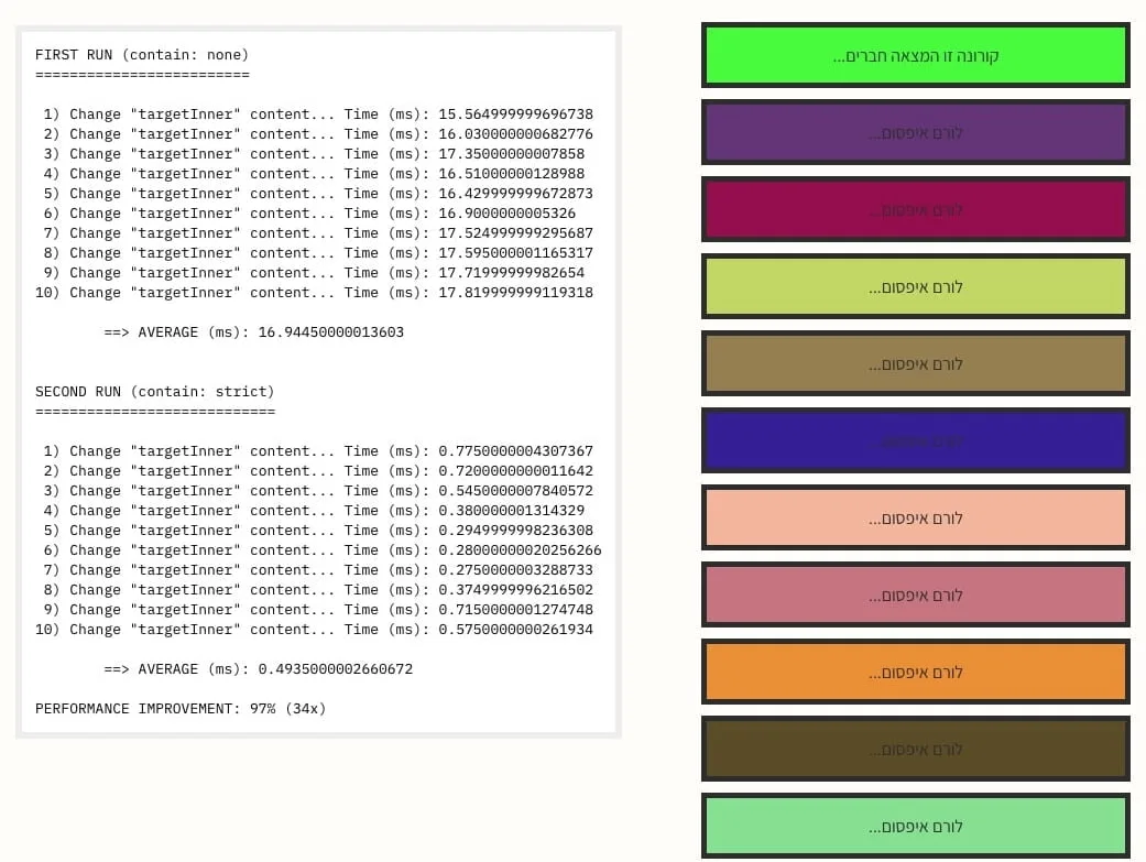 שיפור ביצועי rendering בעזרת CSS Containment שיפור ביצועי rendering בעזרת CSS Containment