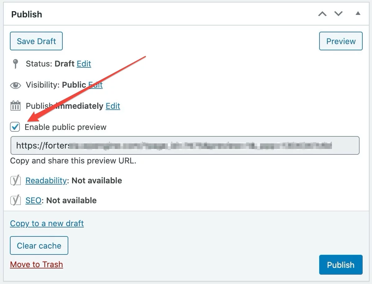 Sharing a draft post with an anonymous user in the classic WordPress editor
