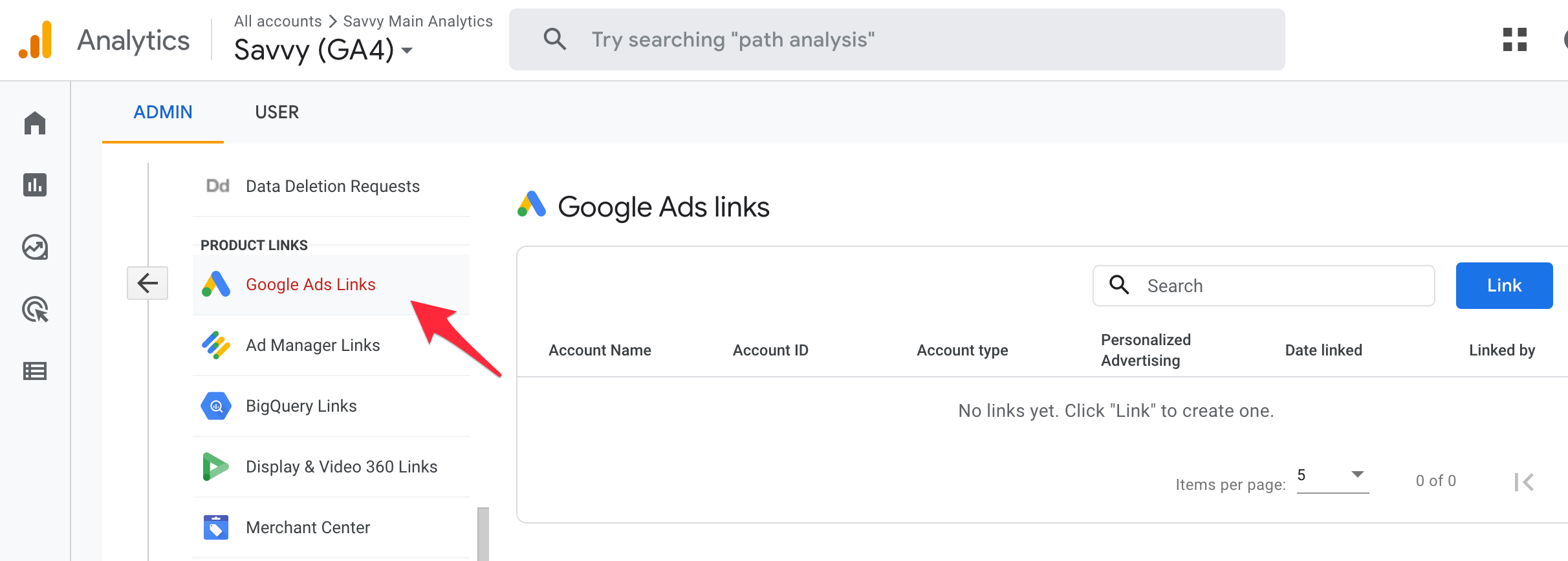 לחצו על Google Ads Links