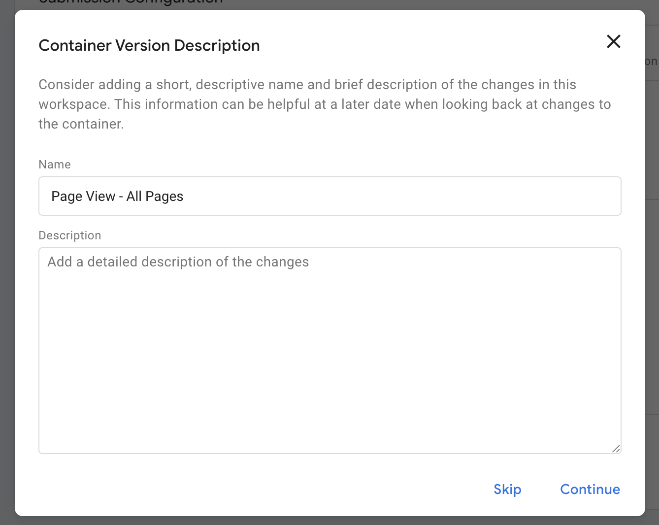 Add Name and Description to Tag in Google Tag Manager