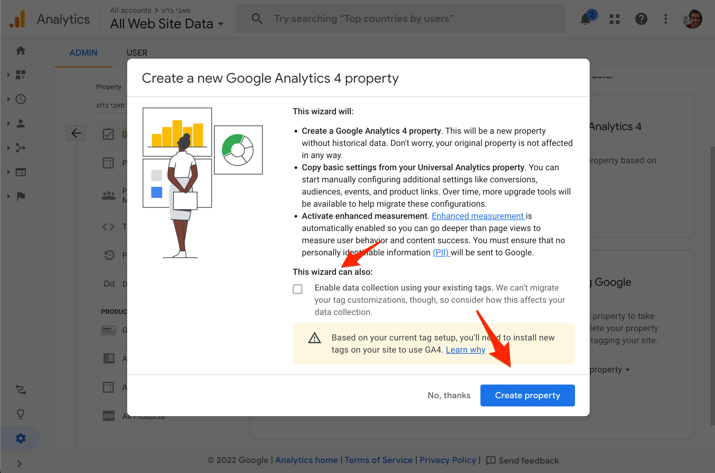 Adding GA4 to a site with existing Analytics - Step 2