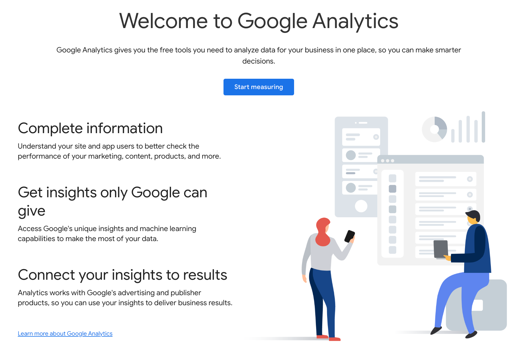 Step 1 - Opening a Google Analytics account