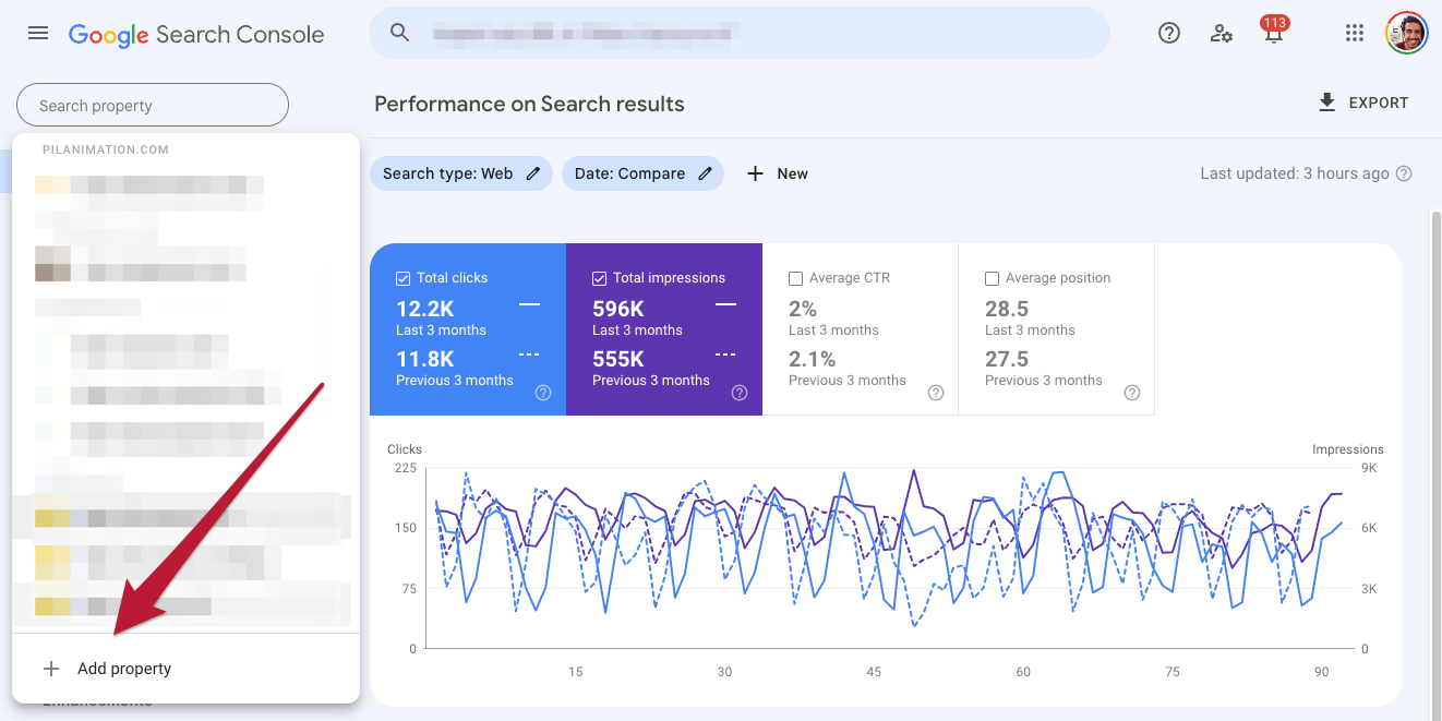 Adding a Property in Google Search Console