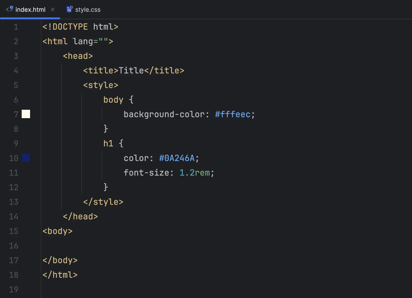 Internal CSS