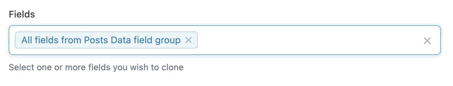 Choose Field(s) to Clone