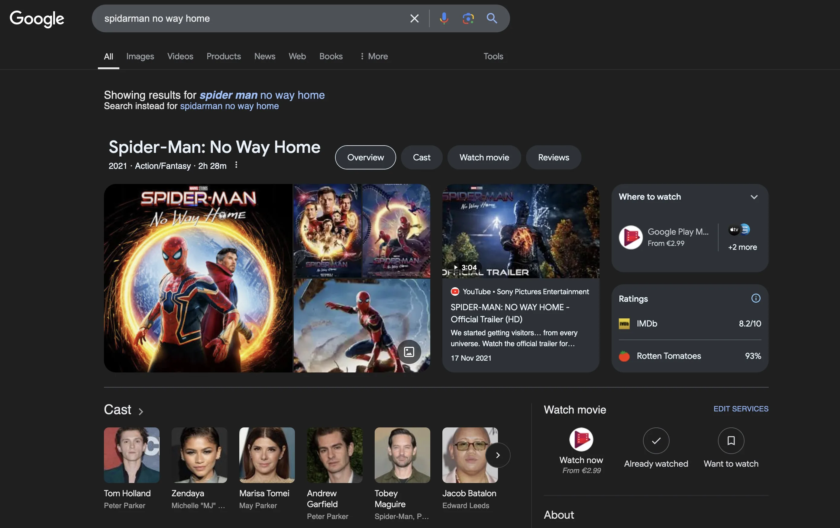 Movie Rating Schema in search results