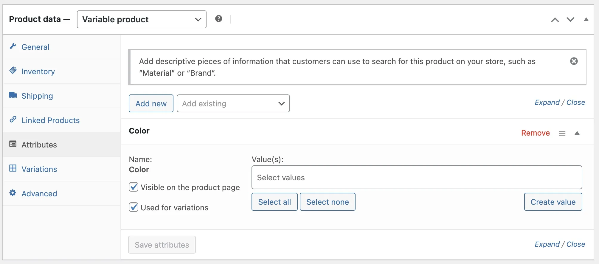 Adding Attributes to Products - WooCommerce Adding Attributes to Products - WooCommerce