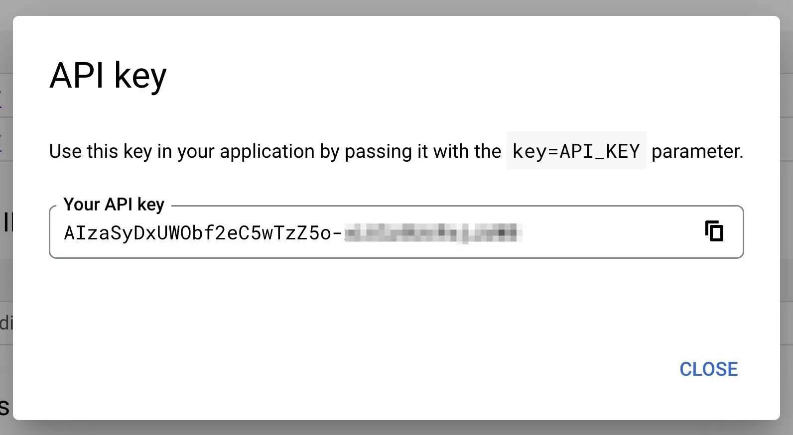 Copy Your API Key
