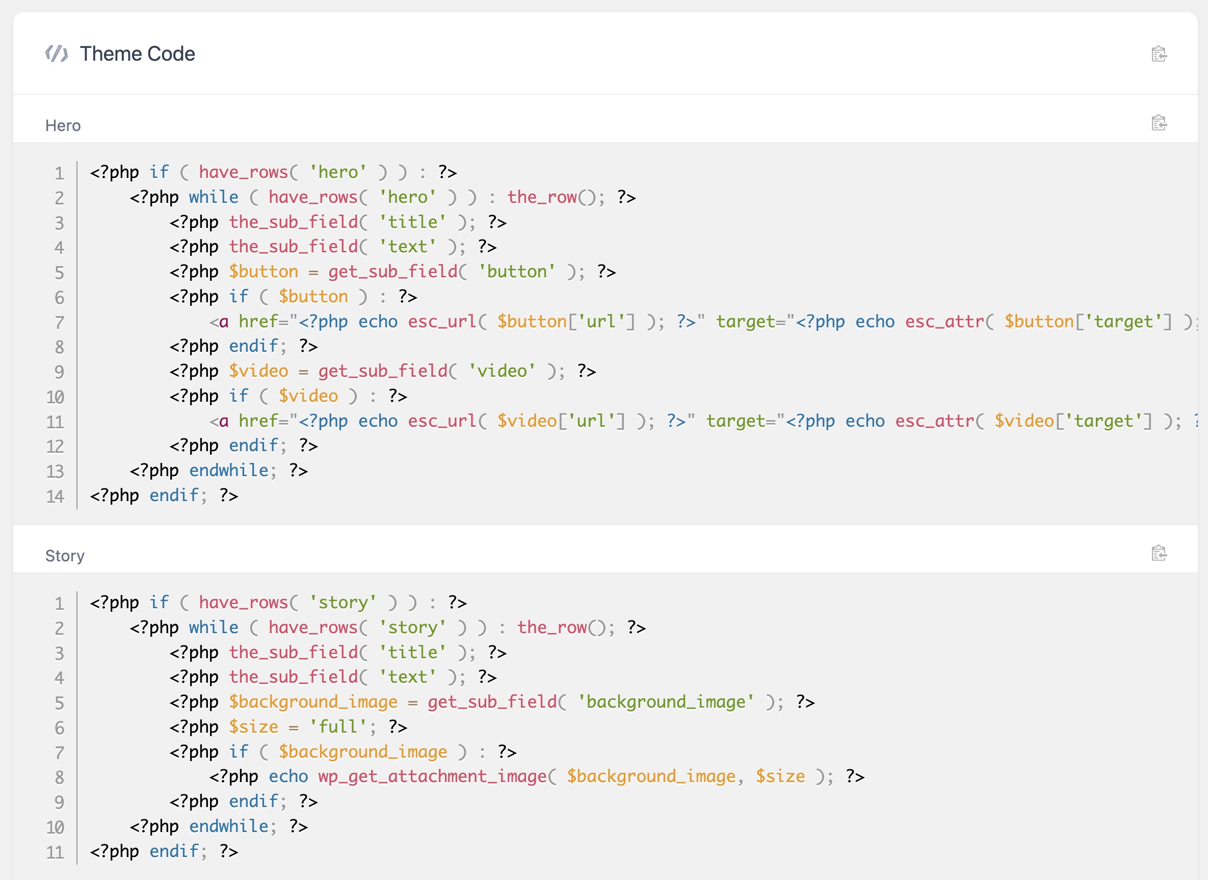 Advanced Custom Fields: Theme Code Pro plugin