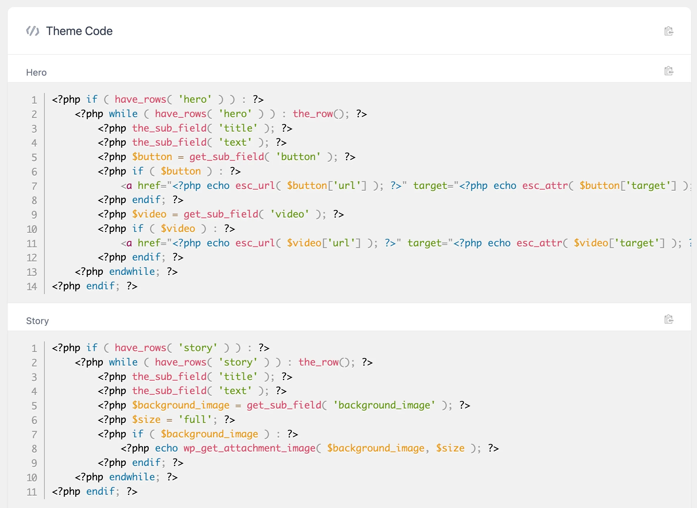 Advanced Custom Fields: Theme Code Pro plugin