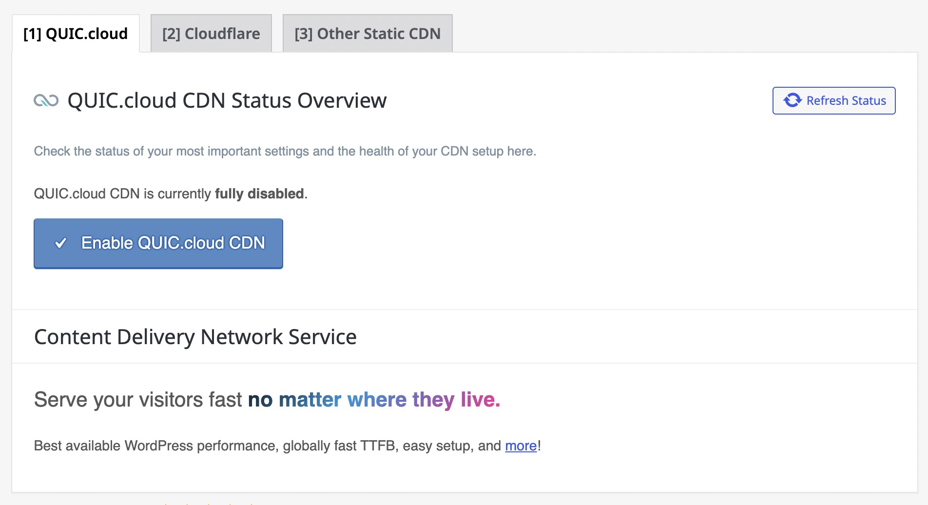 QUIC.cloud CDN Status Overview