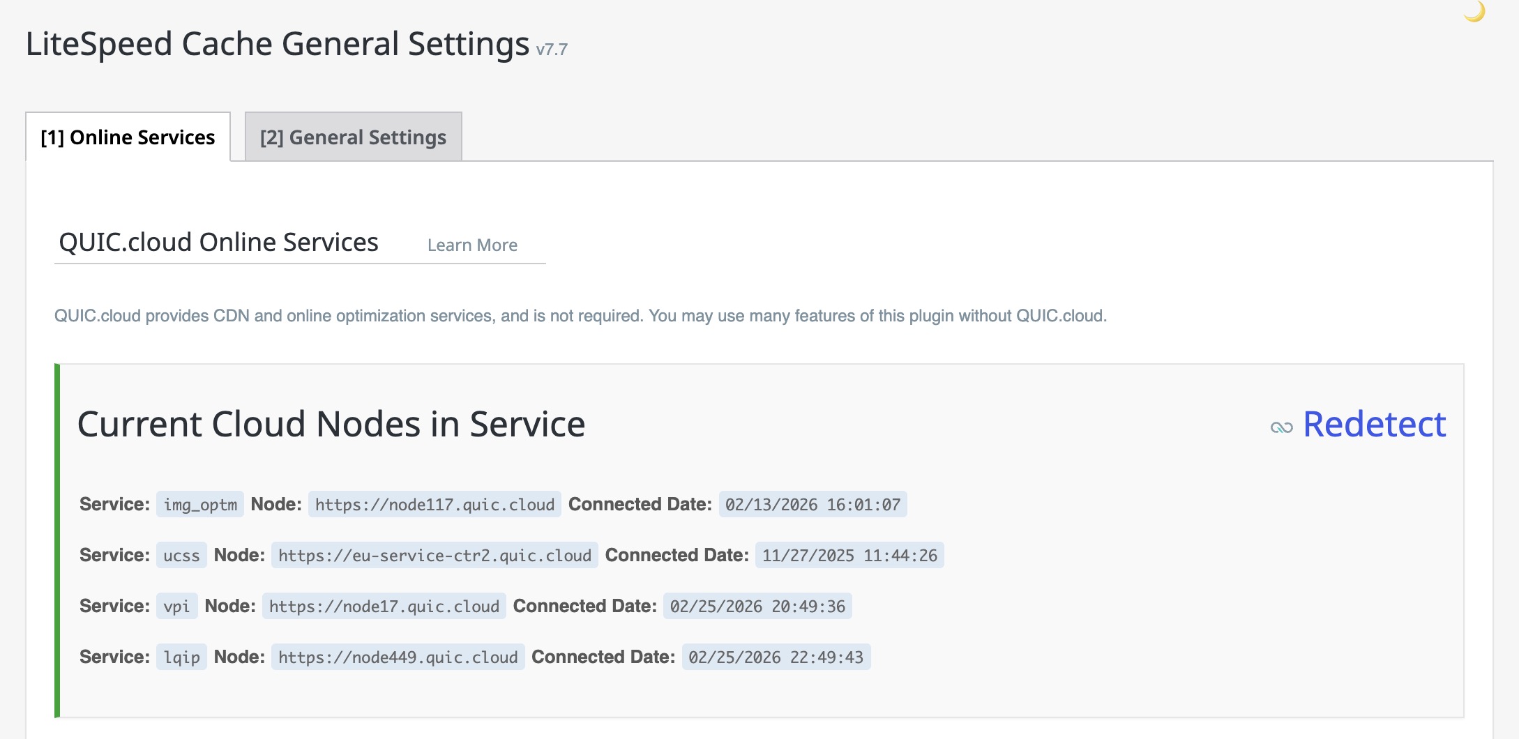 QUIC.cloud Online Services - LiteSpeed Cache v7.7